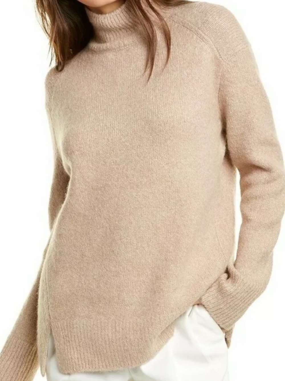 Vince Cashmere Beige Turtleneck Sweater